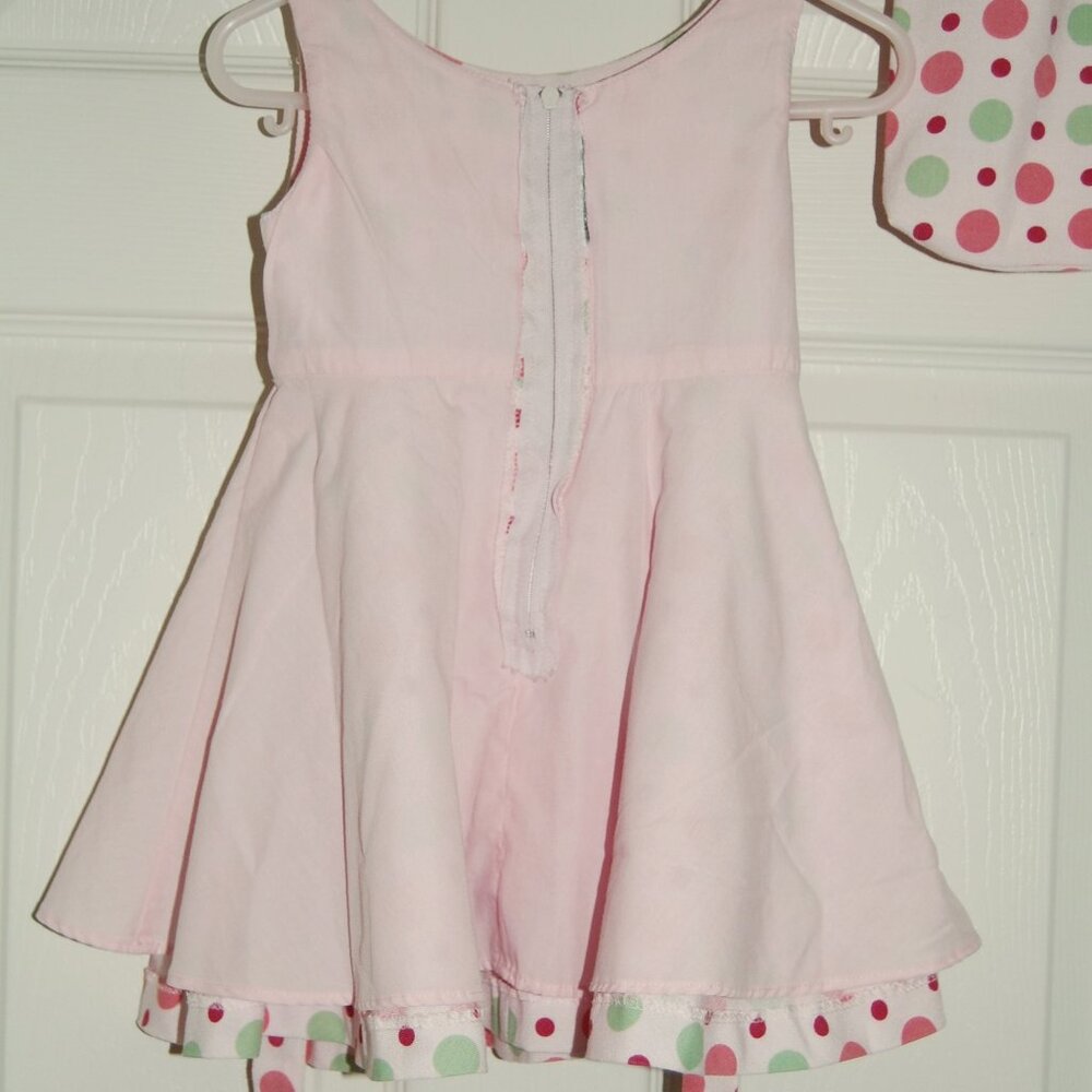 Girls Toddler 2T Polka Dot Cotton Dress with Matching Bag - Picture 6 of 6